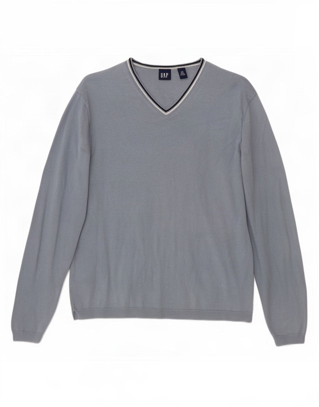 Gap Herren-Pullover mit V-Ausschnitt, XS, blaue Baumwolle
