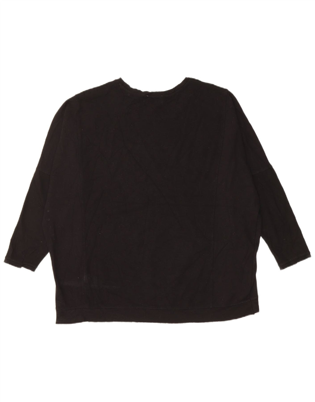 Zara Damen-Sweatshirt mit 3/4-Ärmeln, übergroß, Gr. 14, mittelschwarz