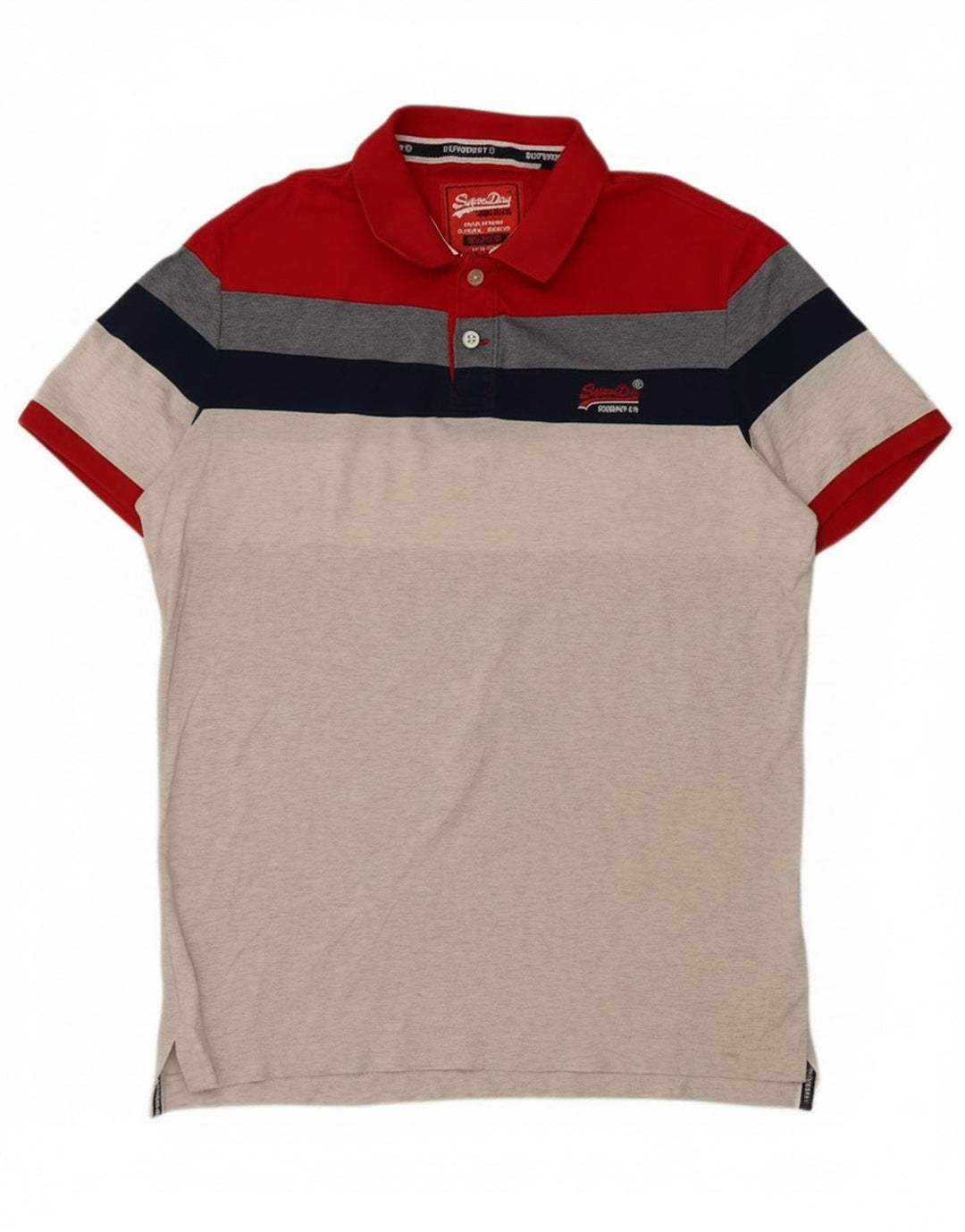 Superdry Herren-Poloshirt XL, mehrfarbig, Colourblock-Baumwolle