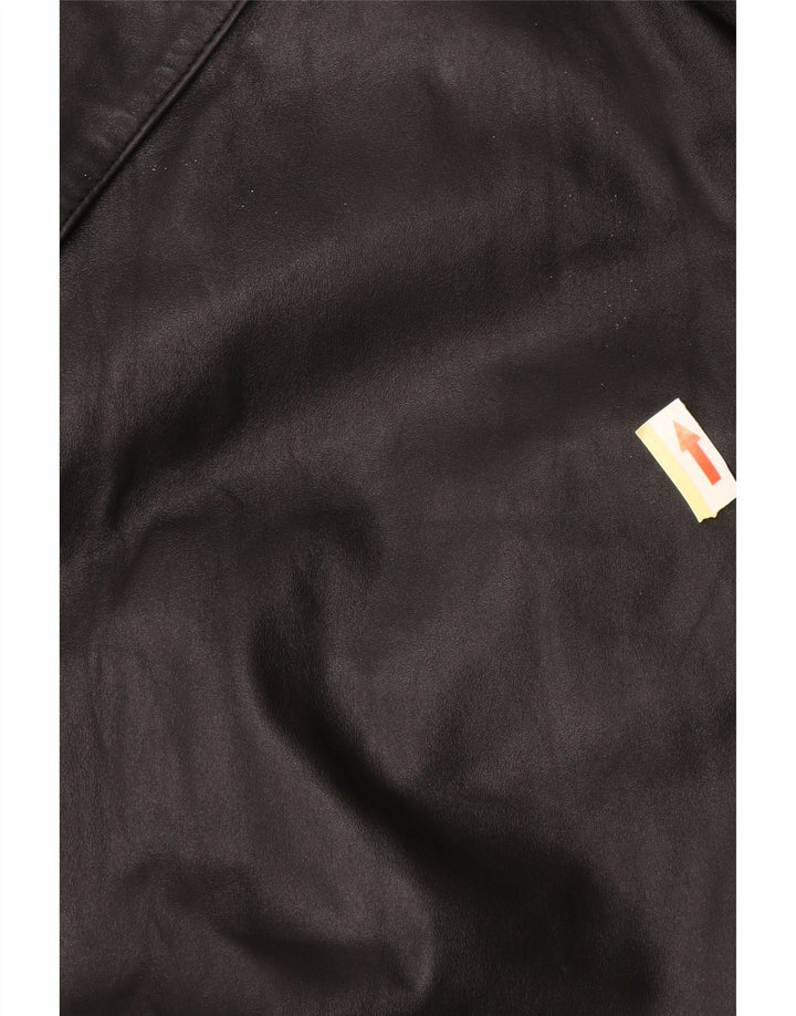 Herren-Ledermantel, EU 50, großes schwarzes Leder