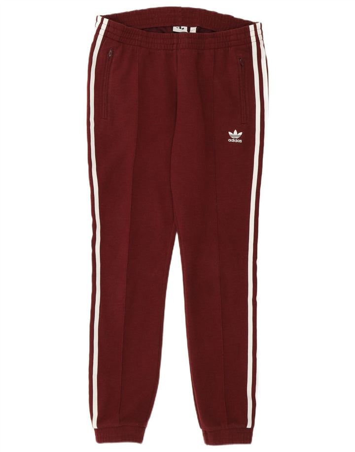 Adidas Damen Trainingshose Jogger UK 10 Small Burgund Polyester