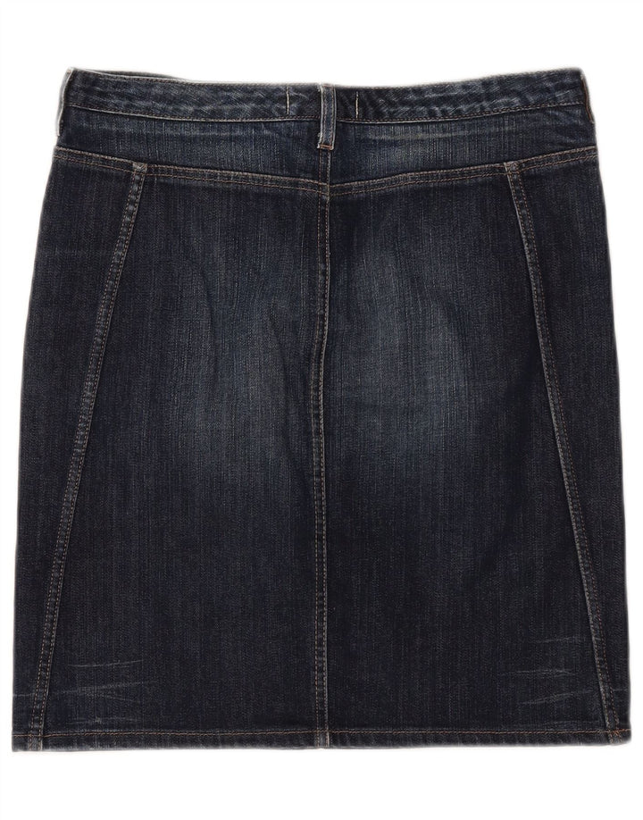Benetton Damen Jeansrock IT 44 Medium W32 Marineblaue Baumwolle