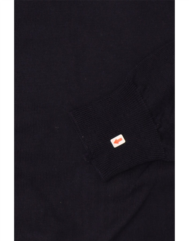 Ungaro Herren-Pullover mit Rundhalsausschnitt, IT 48, kleine marineblaue Wolle