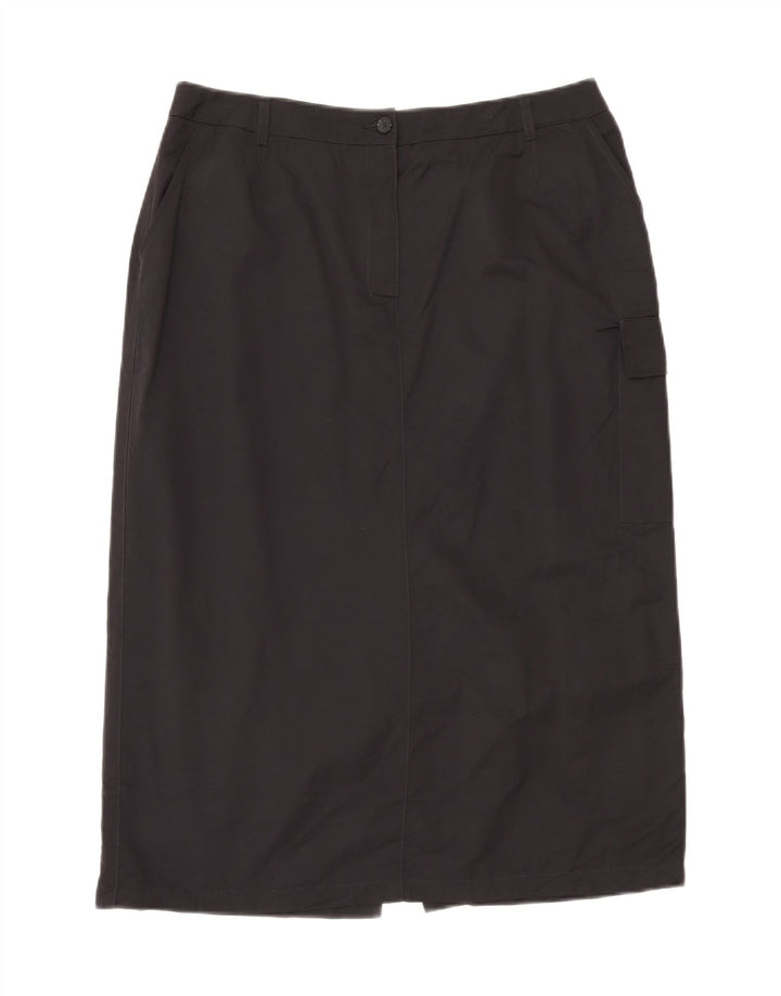 Vintage Damen Midi Cargo Rock W34 Groß Schwarz