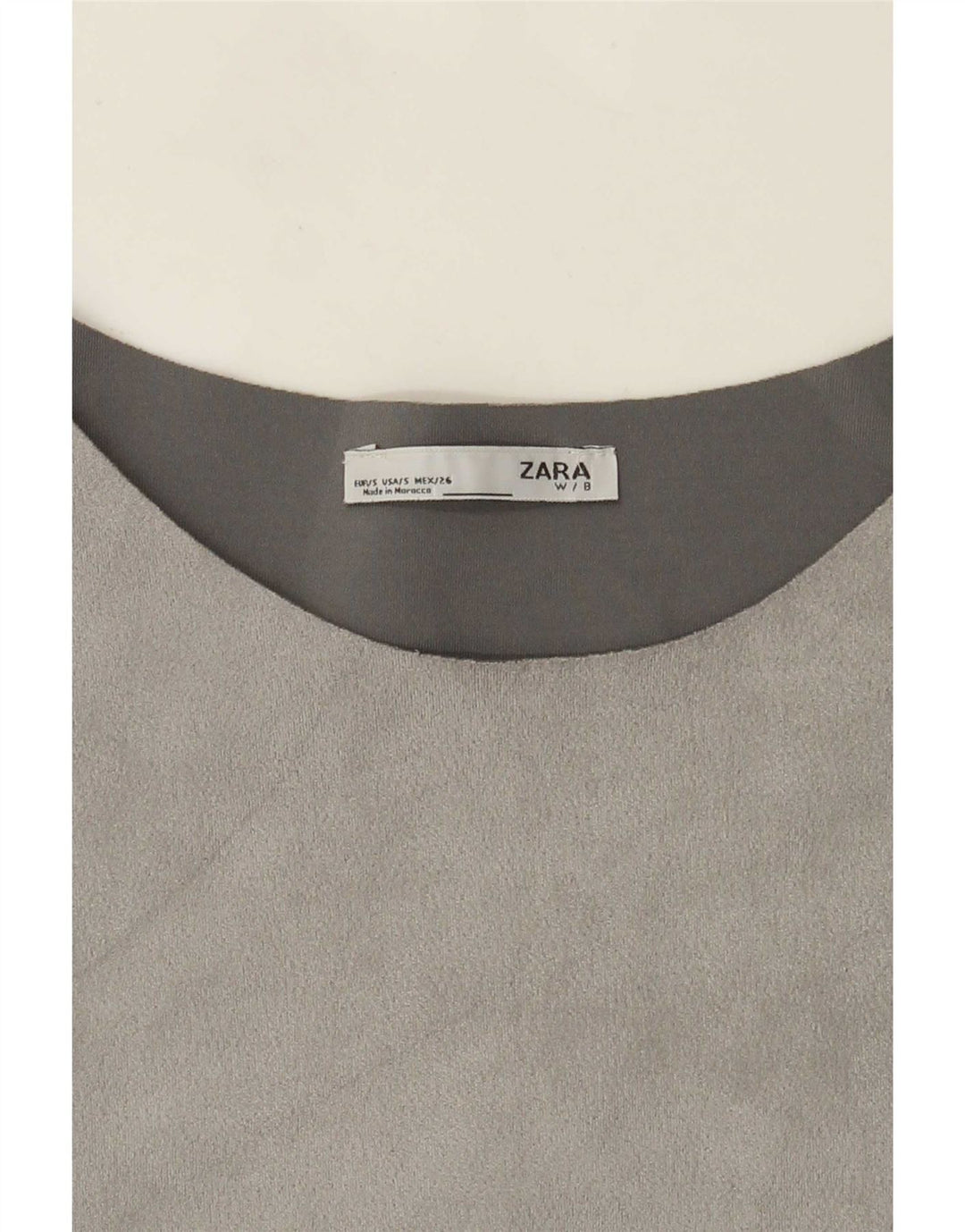 Zara Damen-Blusenoberteil, UK-Gr. 10, Small, Grau, Farbblock