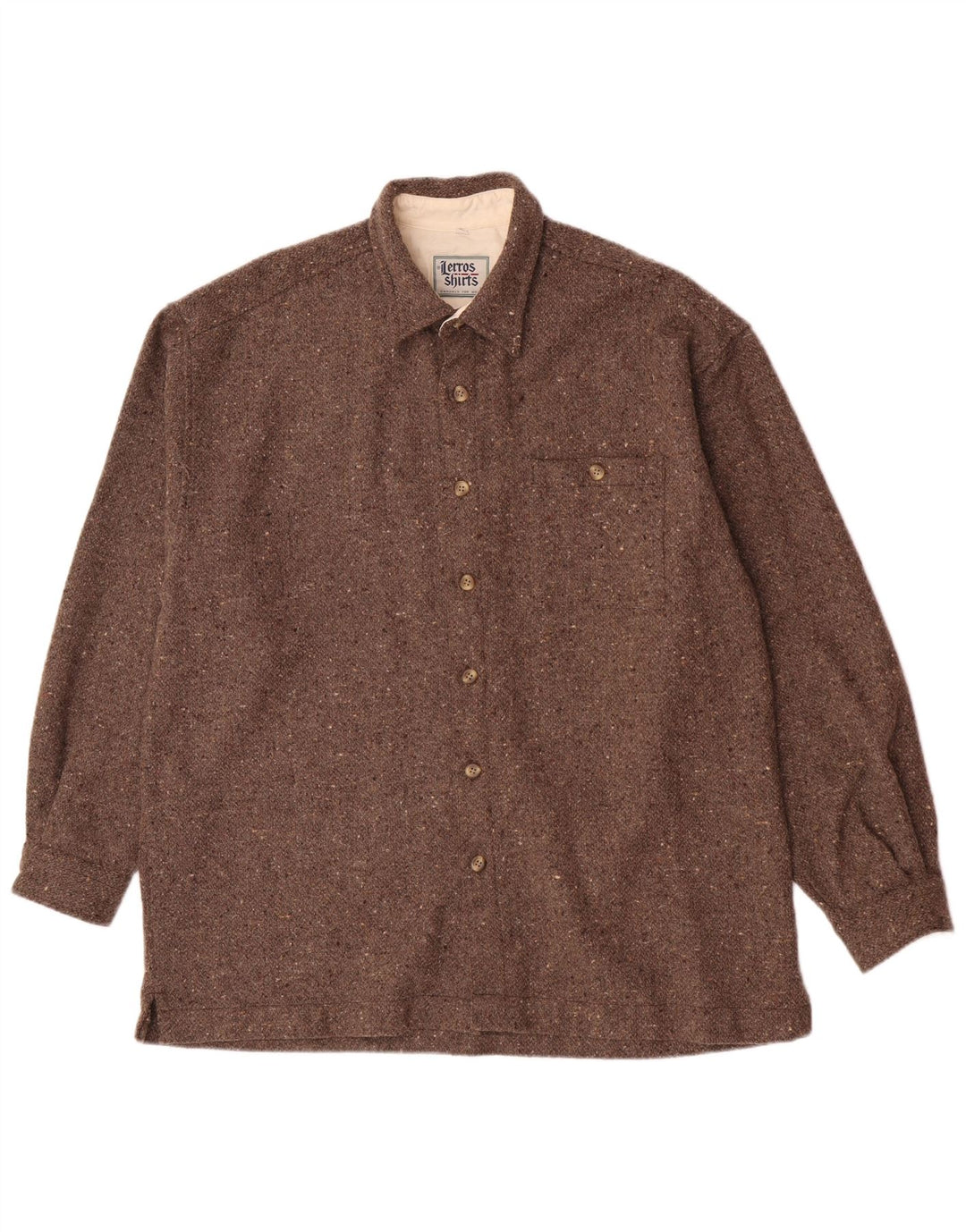 Lerros Herren-Overshirt-Hemd XL, braun geflecktes Acryl