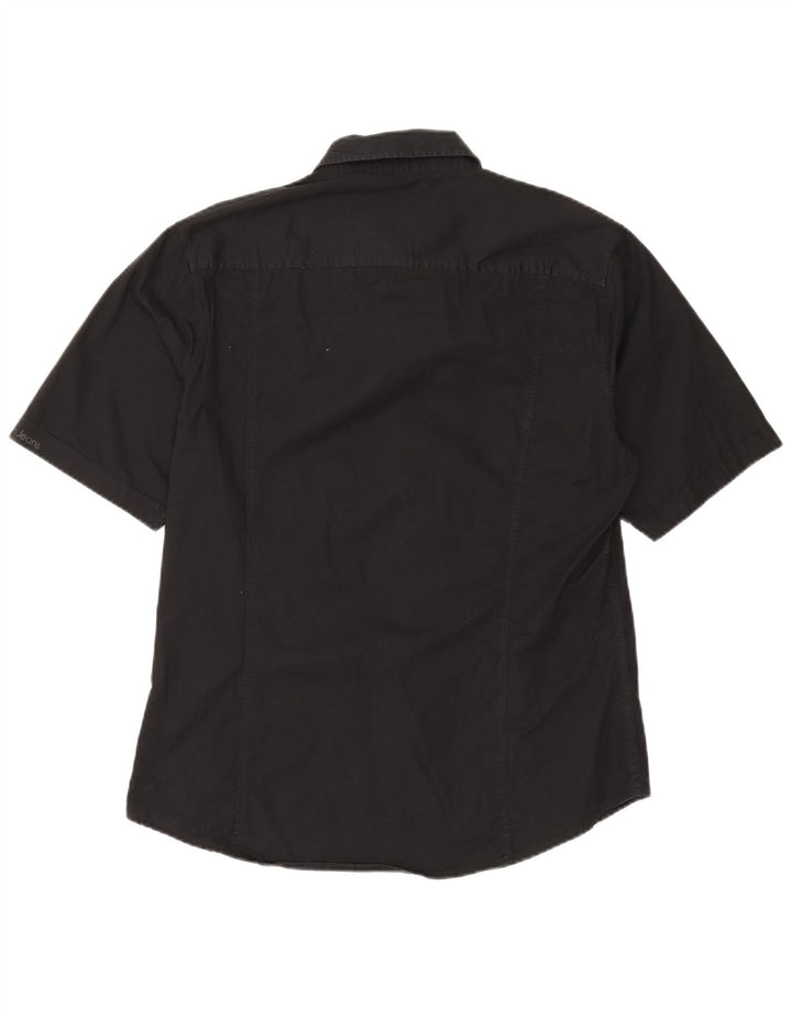CALVIN KLEIN JEANS Herren Kurzarmhemd 2XL Schwarz Baumwolle