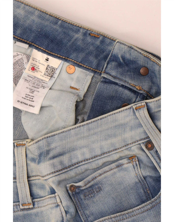G-Star Herren 3301 Slim Jeans W33 L30 Blaue Baumwolle