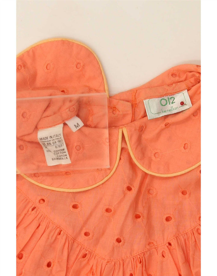 Benetton Damen Zeltkleid UK 14 Mittelorange Baumwolle