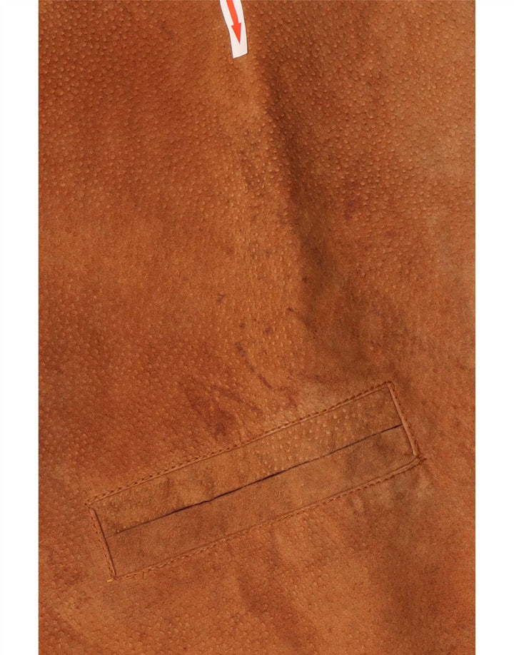 Vintage Herren Wildlederweste Mittelbraunes Leder