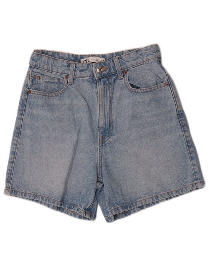 ZARA Damen Jeansshorts EU 36 XS W26 Blau