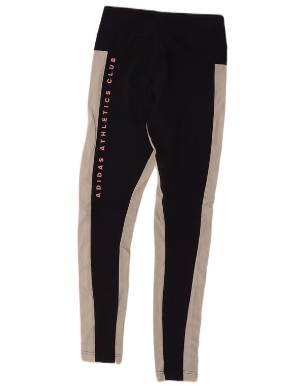 Adidas Damen Graphic Leggings UK 4 XS Marineblau Farbblock