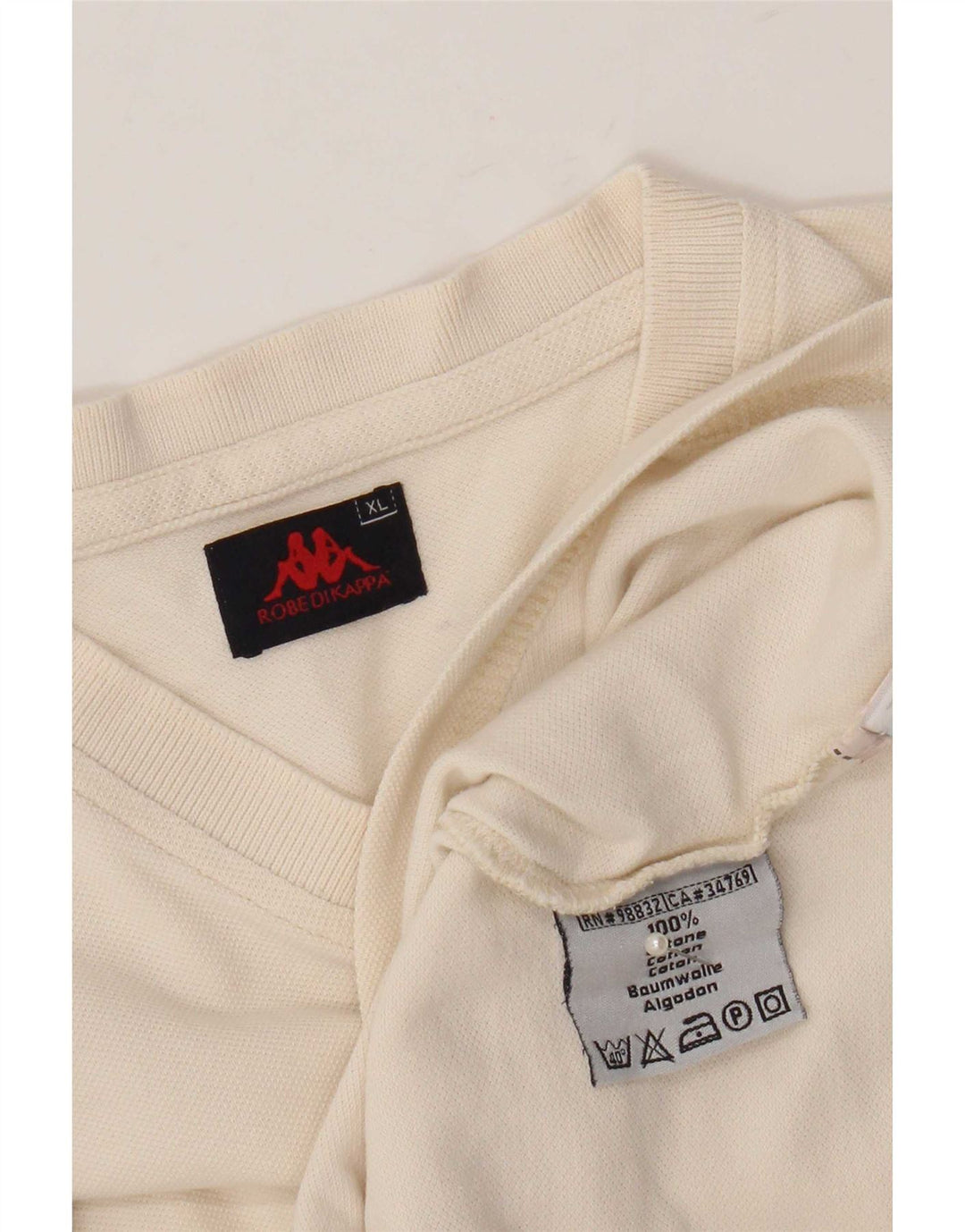 Kappa Herren T-Shirt Top XL Beige Baumwolle