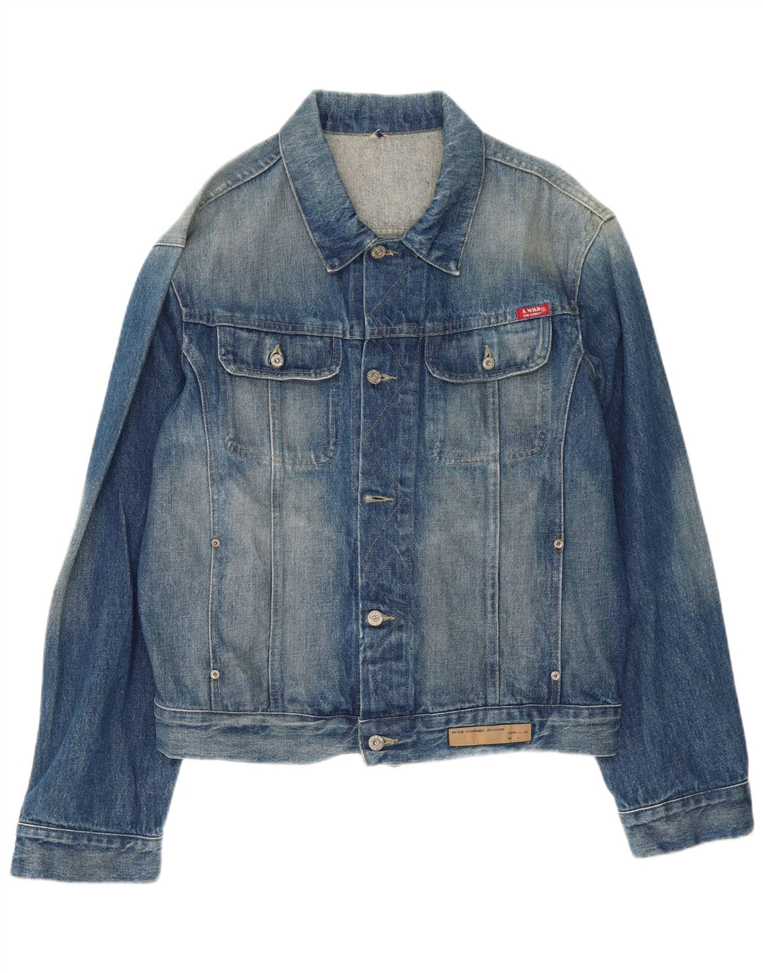 Vintage Herren Jeansjacke UK 44 2XL Blaue Baumwolle
