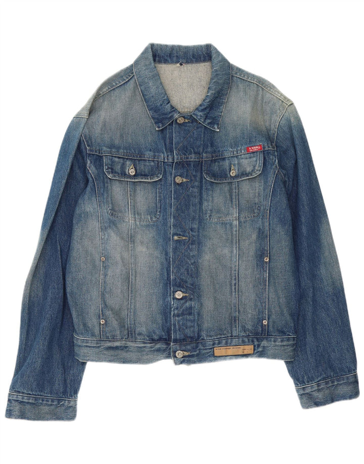Vintage Herren Jeansjacke UK 44 2XL Blaue Baumwolle