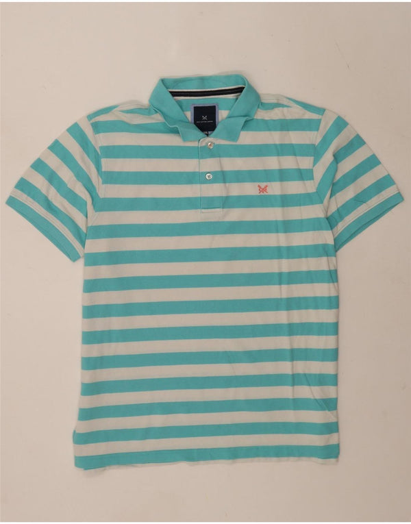 Crew Clothing Herren-Poloshirt, 2XL, türkis, gestreift, Baumwolle