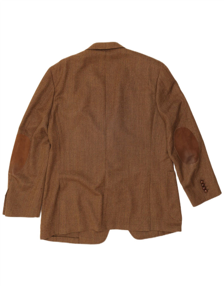 Canali Herren 3-Knopf-Blazerjacke IT 54 2XL Braune Schurwolle