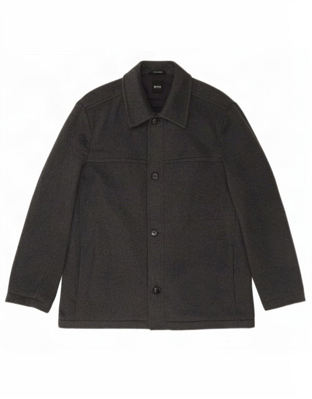 Hugo Boss Herrenmantel IT 52 XL graue Wolle