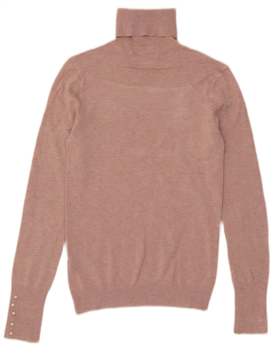 Rollkragenpullover für Damen von Zara, UK-Gr. 14, mittelrosa gefleckte Viskose