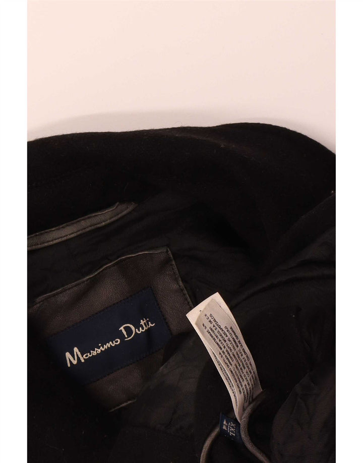 Massimo Dutti Herren Pea Coat UK 44 2XL Schwarze Wolle