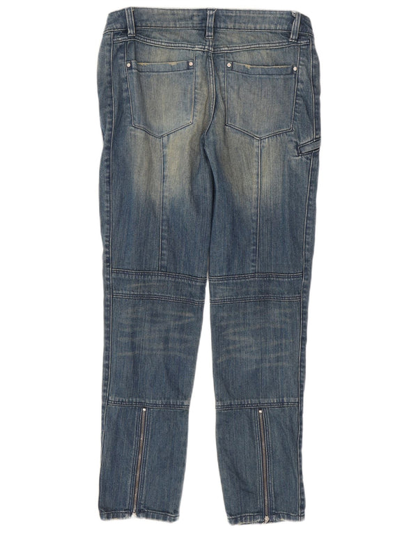 Karen Millen Damen Cargo Slim Jeans UK 10 Small W30 L29 Blaue Baumwolle