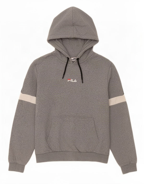 Fila Herren-Kapuzenpullover aus mittelgrauer Colourblock-Baumwolle
