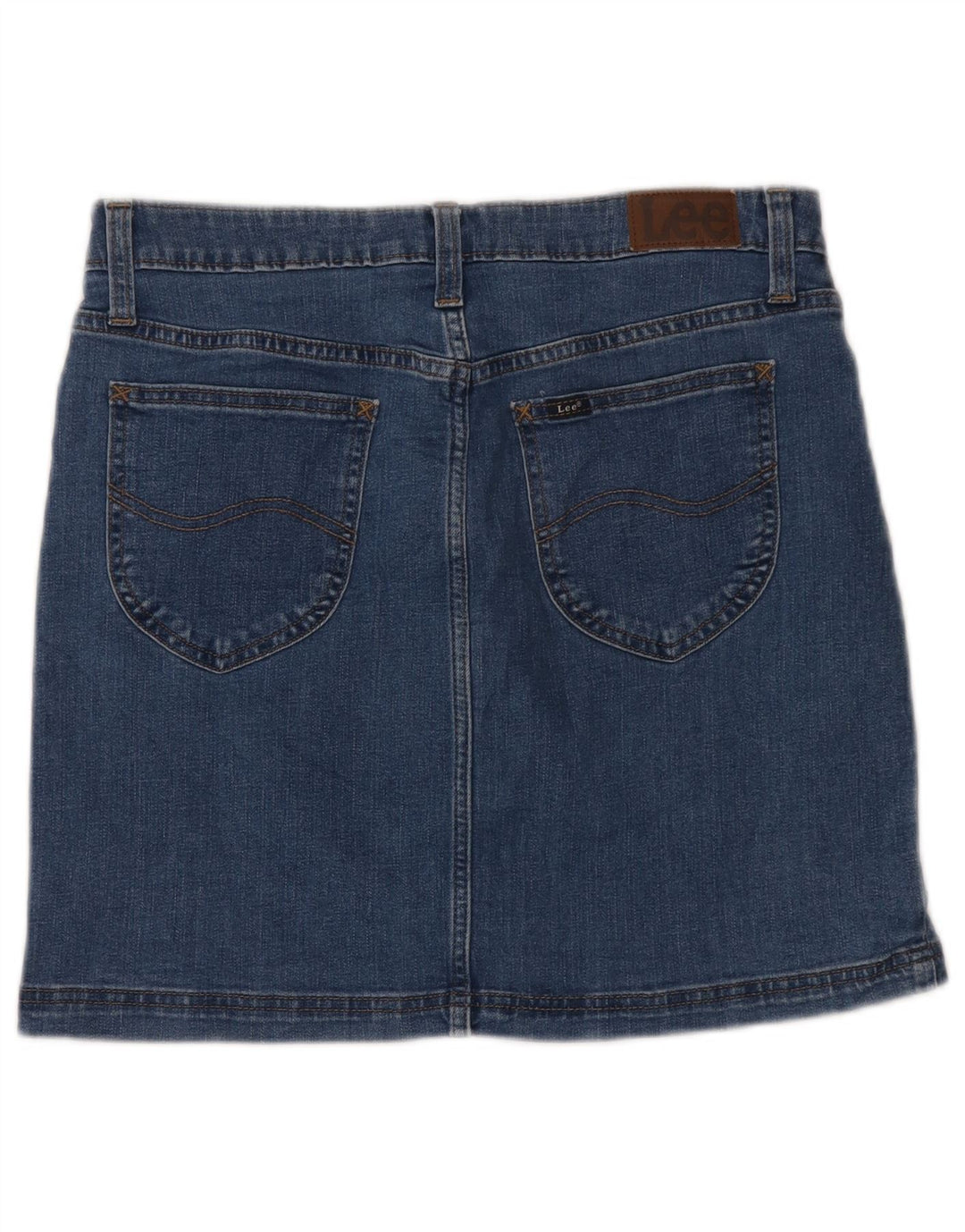 LEE Damen Jeansrock US 10 Large W32 Blaue Baumwolle