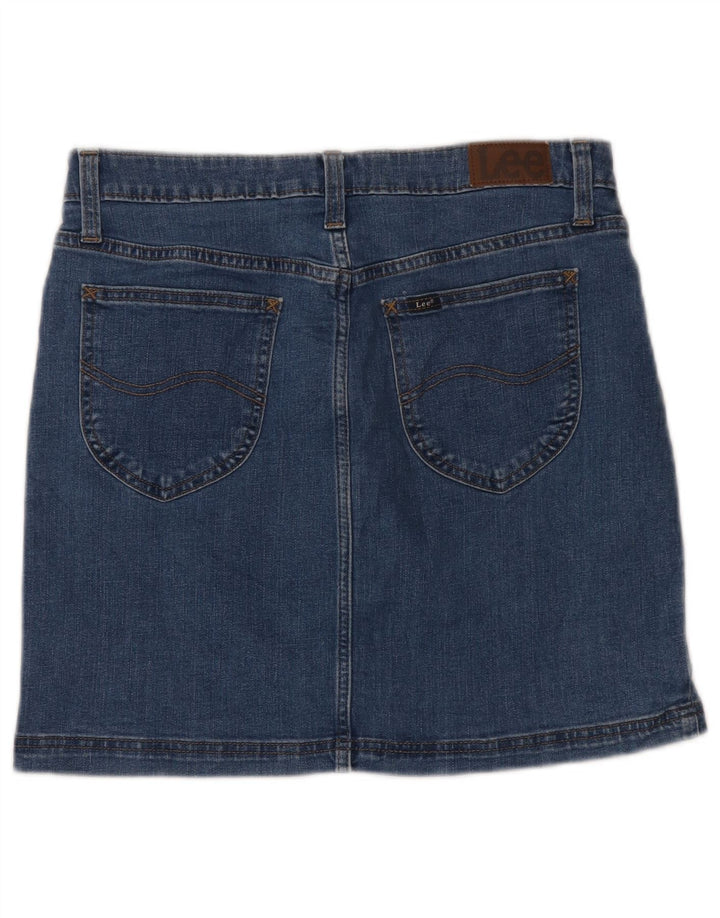 LEE Damen Jeansrock US 10 Large W32 Blaue Baumwolle