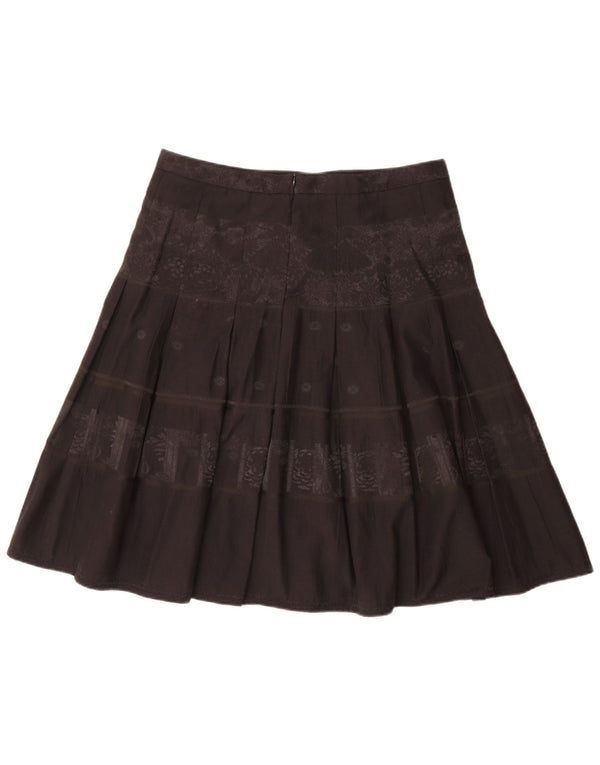 Esprit Damen Faltenrock UK 16 Large W34 Schwarz geblümtes Polyester