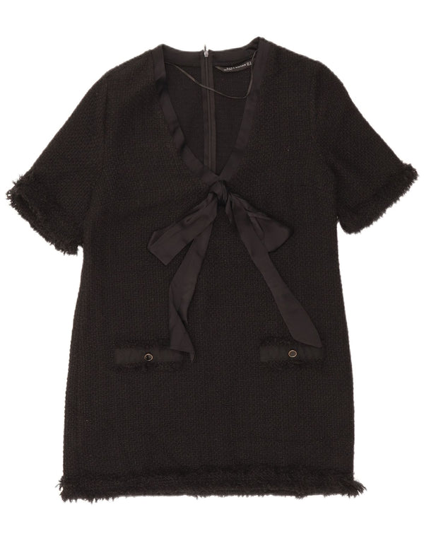 Zara Damen Etuikleid UK 12 Medium Schwarz Acryl