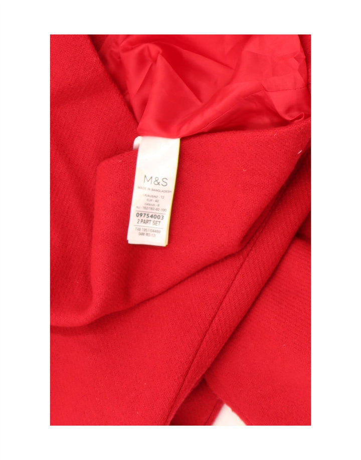 Marks & Spencer Damen-Dufflecoat mit Kapuze, UK 12, Mittelrot, Polyester