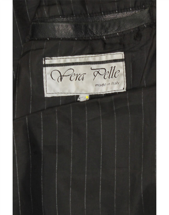 Vintage Herren Lederjacke IT 54 2XL Schwarzes Leder