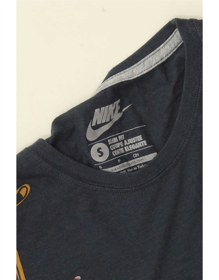Nike Herren-T-Shirt mit schmaler Passform und Grafik, Größe S, Marineblau