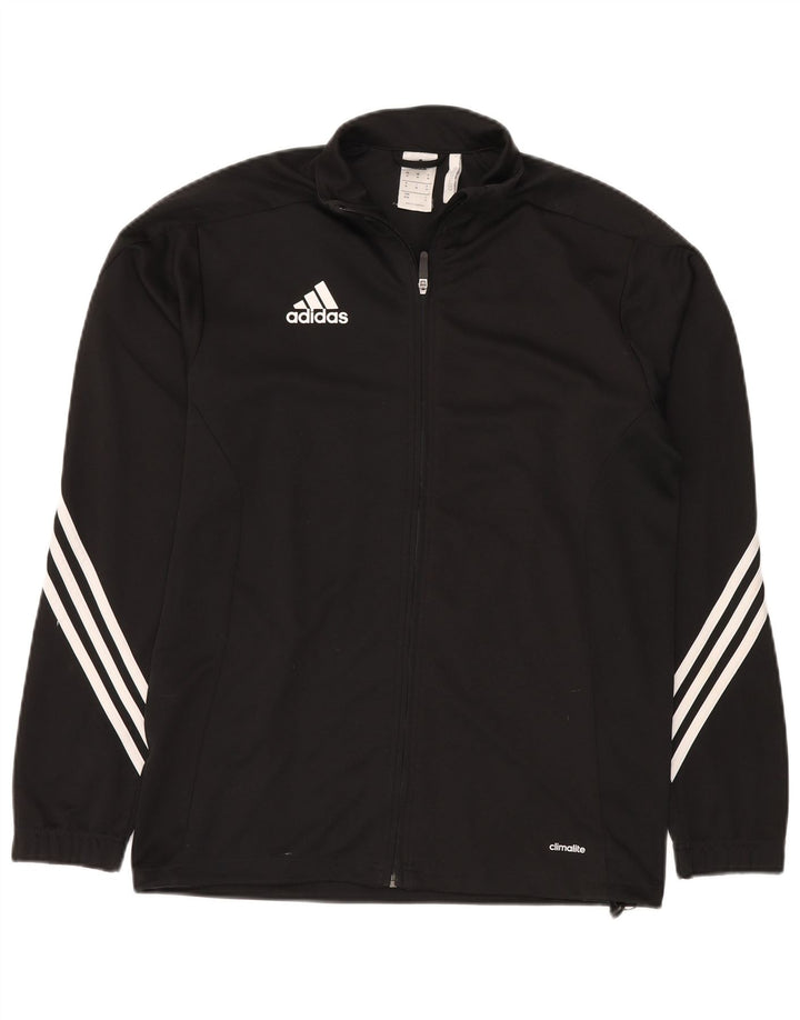 ADIDAS Herren Climalite Trainingsanzug Top Jacke Mittelschwarzes Polyester