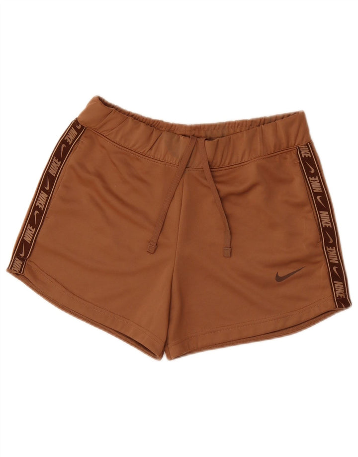 Nike Womens Graphic Sport Shorts UK 10 Small Braunes Polyester