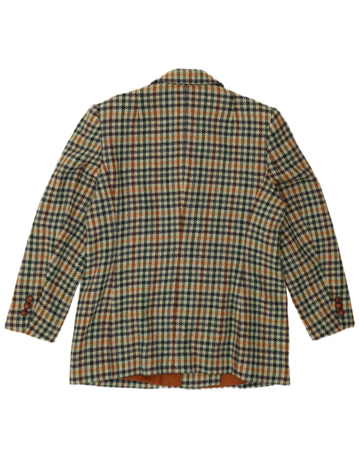 Vintage Damen Zweireiher Blazer Jacke UK 16 Großer grüner Hahnentritt