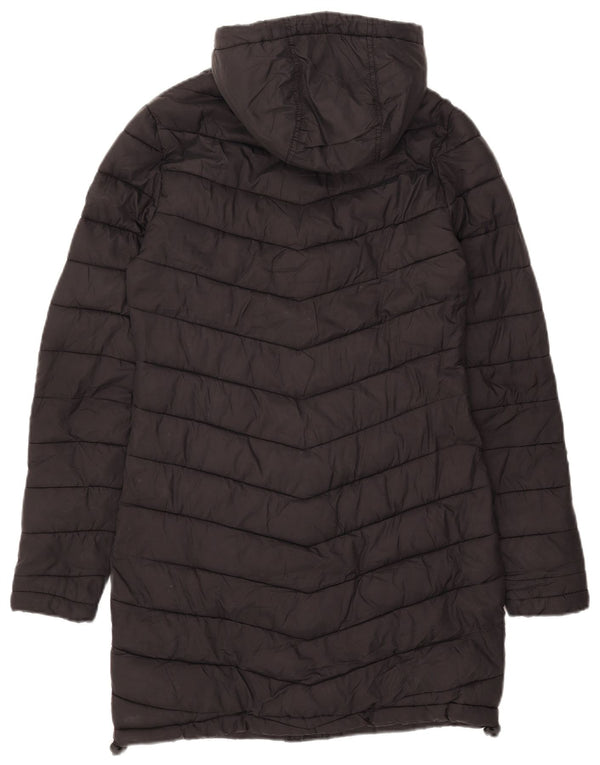 Superdry Womens Hooded Padded Coat UK 6 XS Black Nylon