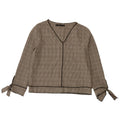 Zara Damen Langarm-Blusenoberteil UK 10 Small Grey Houndstooth