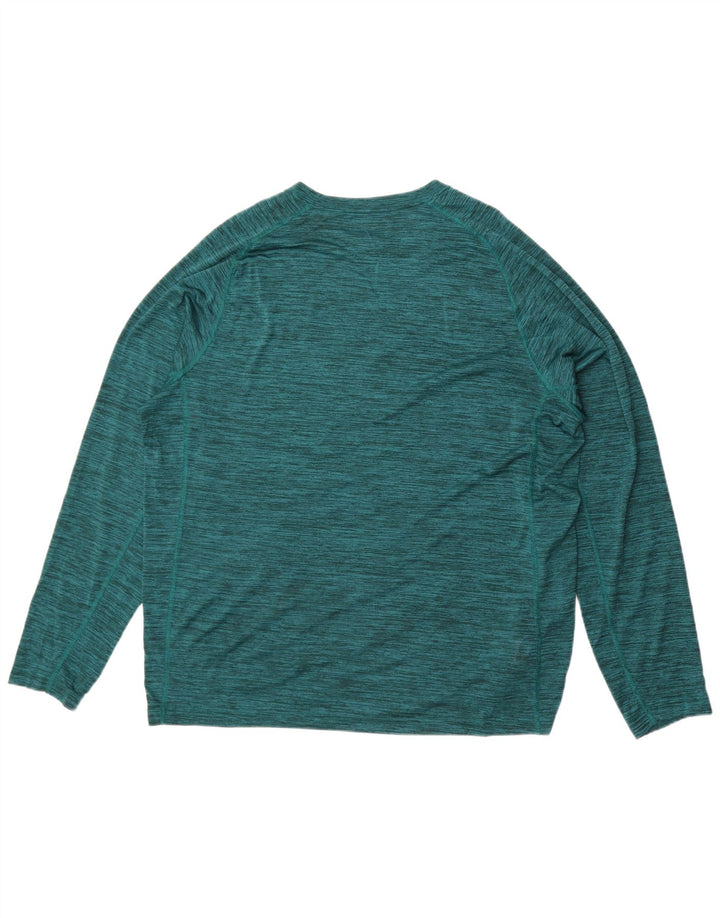 Eddie Bauer Herren-Top, langärmelig, XL, grün geflecktes Polyester