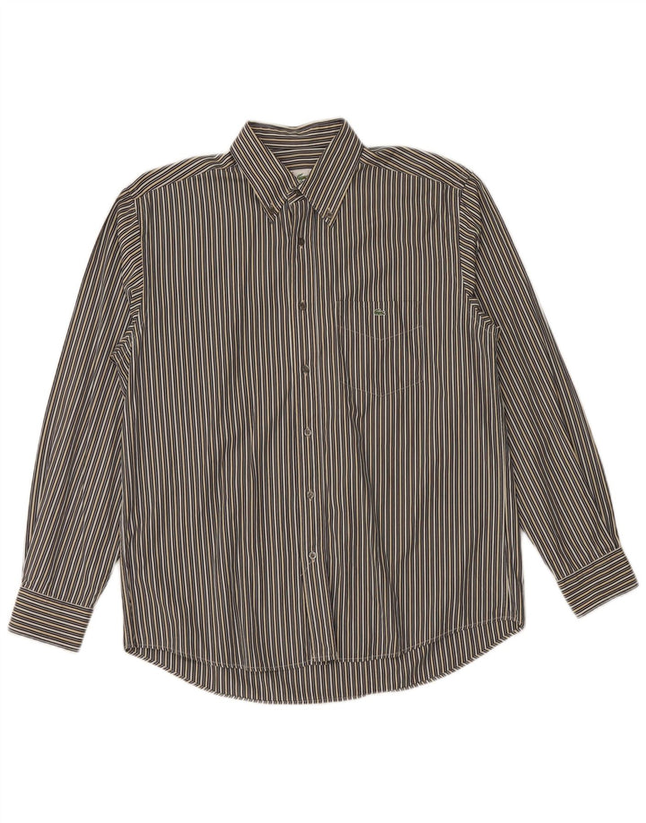 Lacoste Herrenhemd Größe 40 Medium Mehrfarbige Nadelstreifen-Baumwolle