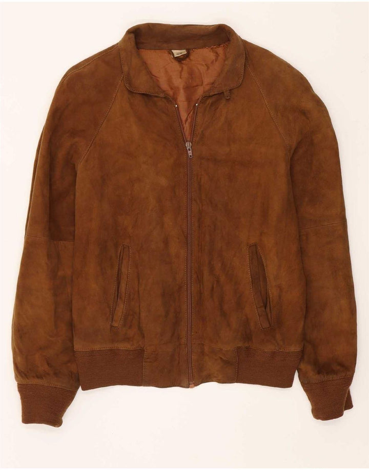 Vintage Herren Wildlederjacke IT 48 Medium Beige