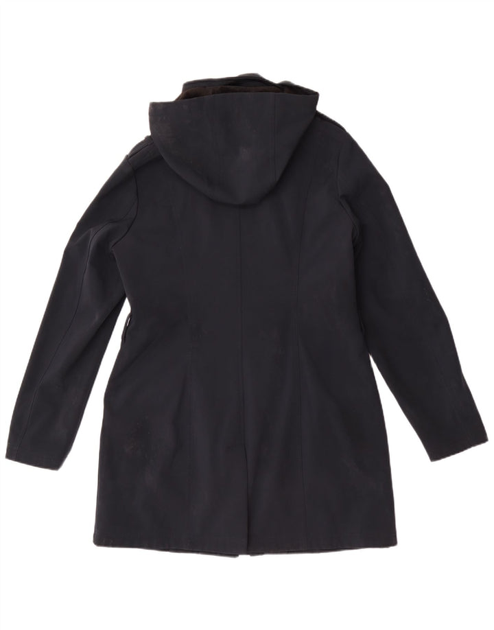 Michael Kors Damen-Militärmantel mit Kapuze, UK 14, mittleres Marineblau