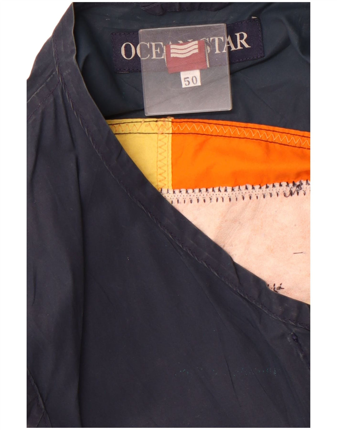 OCEAN STAR Herren Graphic Utility Gilet IT 50 Large Marineblau Farbblock