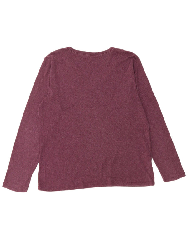 Eddie Bauer Damen Top Langarm UK 18 XL Burgund Baumwolle