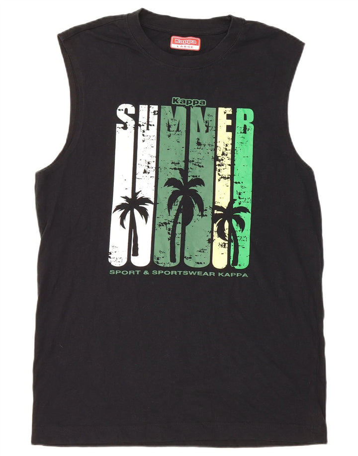 Kappa Herren Graphic Vest Top Large Schwarz