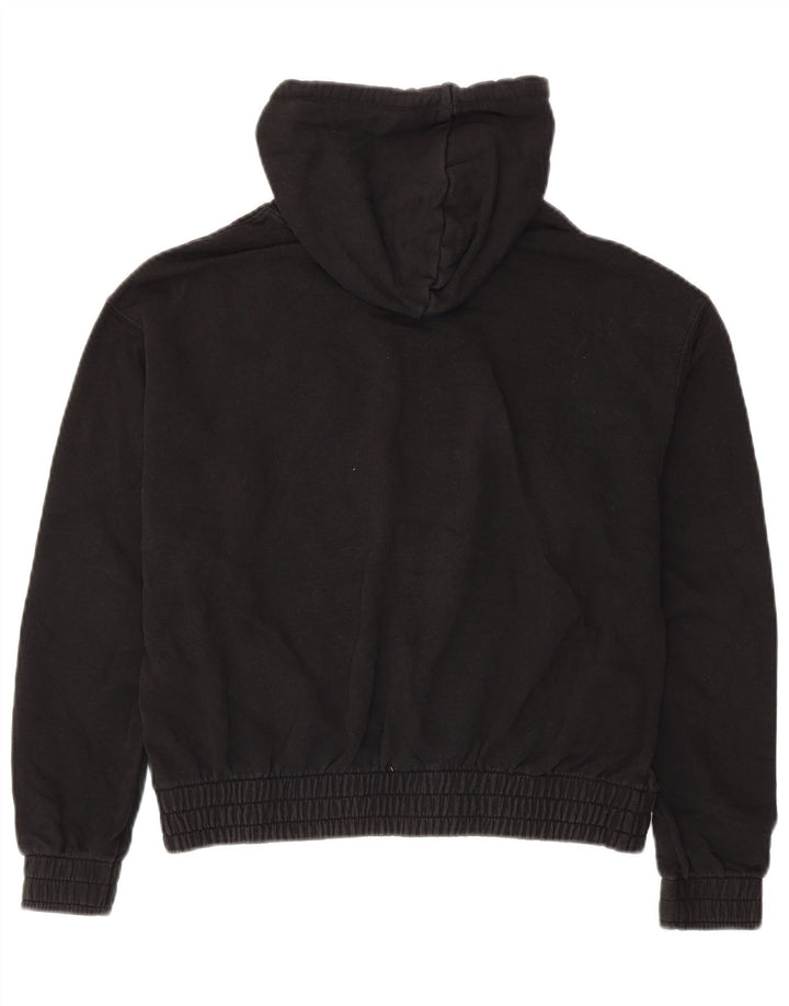 PUMA Damen Übergroßer Kapuzenpullover UK 14 Mittelschwarze Baumwolle