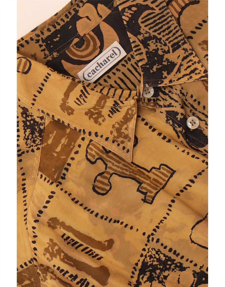 Cacharel Herren-Kurzarmhemd, Größe 15 1/2 39, mittelbraun, geometrisch
