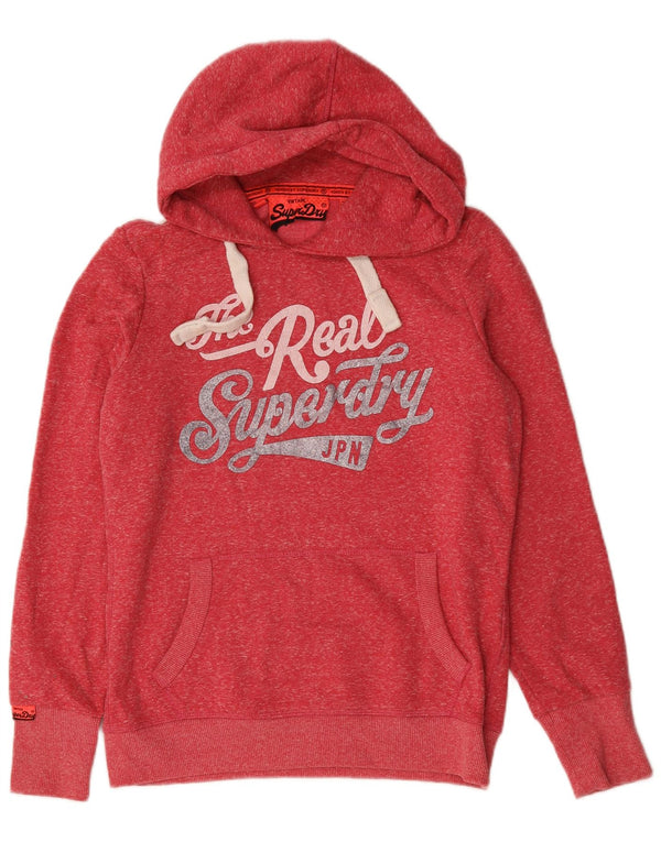Superdry Graphic Hoodie-Pullover für Damen, UK 16, Größe L, rot geflecktes Polyester