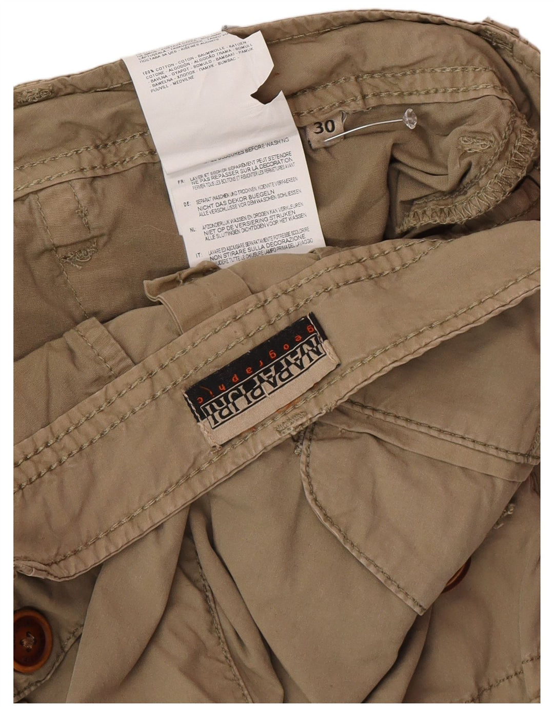 Napapijri Herren Cargo-Shorts W30 Medium Khaki Baumwolle