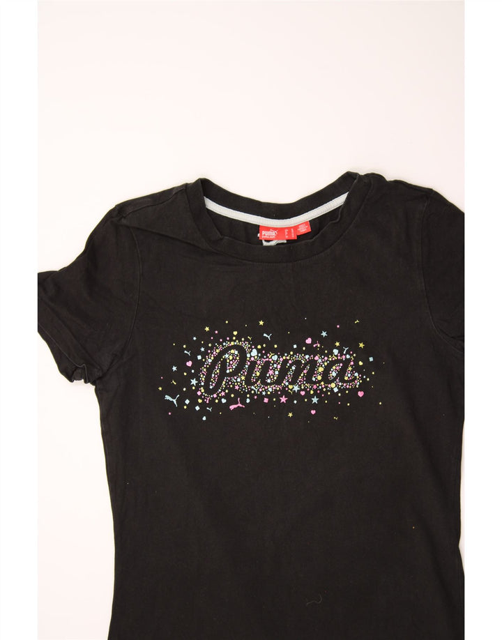 PUMA Womens Graphic T-Shirt Top UK 12 Medium Black Vintage Puma and Second-Hand Puma from Messina Hembry 